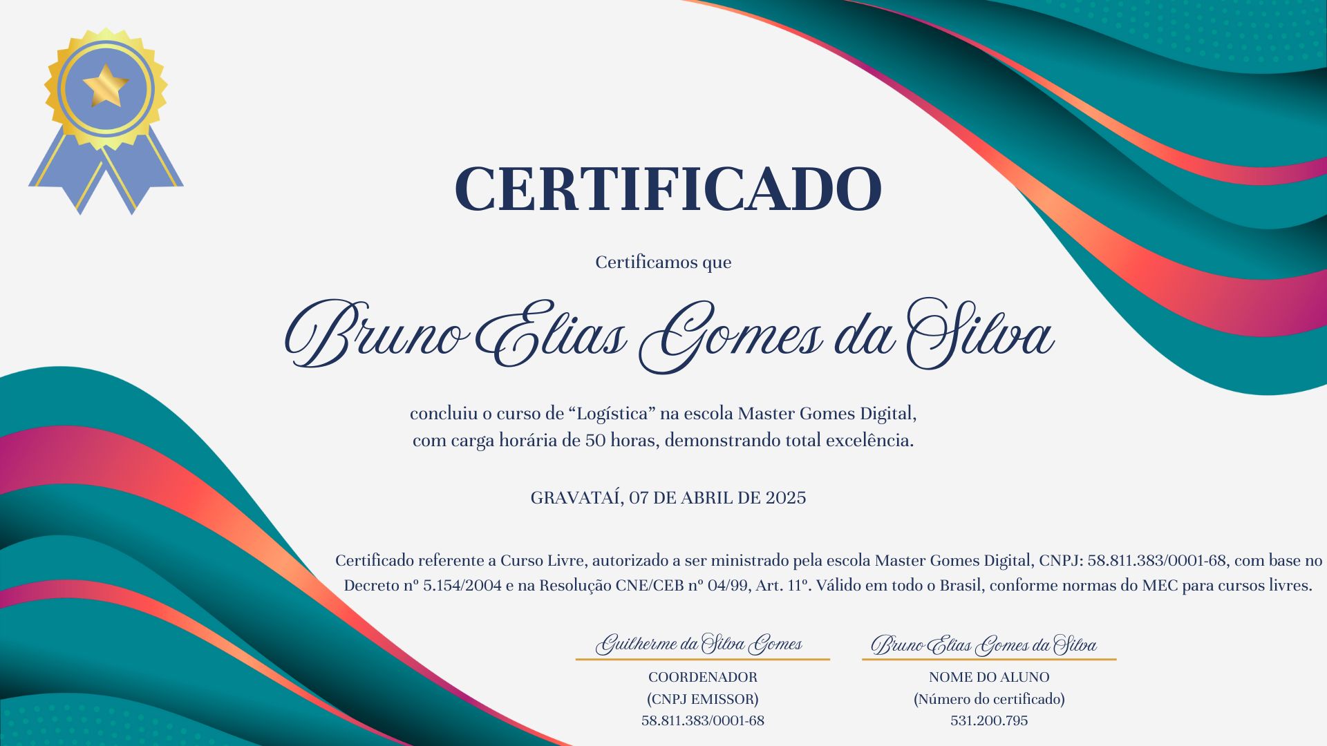 Certificado Master Gomes Digital